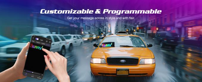 علامت LED قابل برنامه ریزی، 15'x4' پیش ساخته شده انیمیشن ها و متن قابل تنظیم علامت خودرو LED، کنترل بلوط APP چرخش علامت LED، سفارشی، گرافیتی انعطاف پذیر LED ماتریکس پانل برای فروشگاه خودرو هتل تعطیلات 1