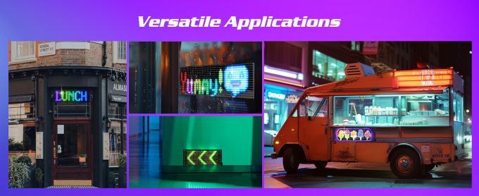 علامت LED قابل برنامه ریزی، 15'x4' پیش ساخته شده انیمیشن ها و متن قابل تنظیم علامت خودرو LED، کنترل بلوط APP چرخش علامت LED، سفارشی، گرافیتی انعطاف پذیر LED ماتریکس پانل برای فروشگاه خودرو هتل تعطیلات 2