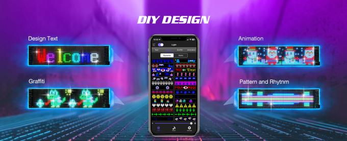علامت LED قابل برنامه ریزی، 15'x4' پیش ساخته شده انیمیشن ها و متن قابل تنظیم علامت خودرو LED، کنترل بلوط APP چرخش علامت LED، سفارشی، گرافیتی انعطاف پذیر LED ماتریکس پانل برای فروشگاه خودرو هتل تعطیلات 3