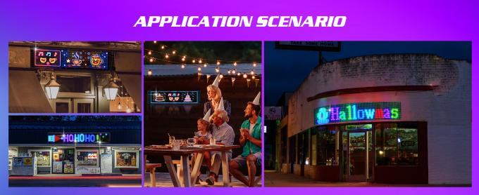 علامت LED قابل برنامه ریزی، 15'x4' پیش ساخته شده انیمیشن ها و متن قابل تنظیم علامت خودرو LED، کنترل بلوط APP چرخش علامت LED، سفارشی، گرافیتی انعطاف پذیر LED ماتریکس پانل برای فروشگاه خودرو هتل تعطیلات 5