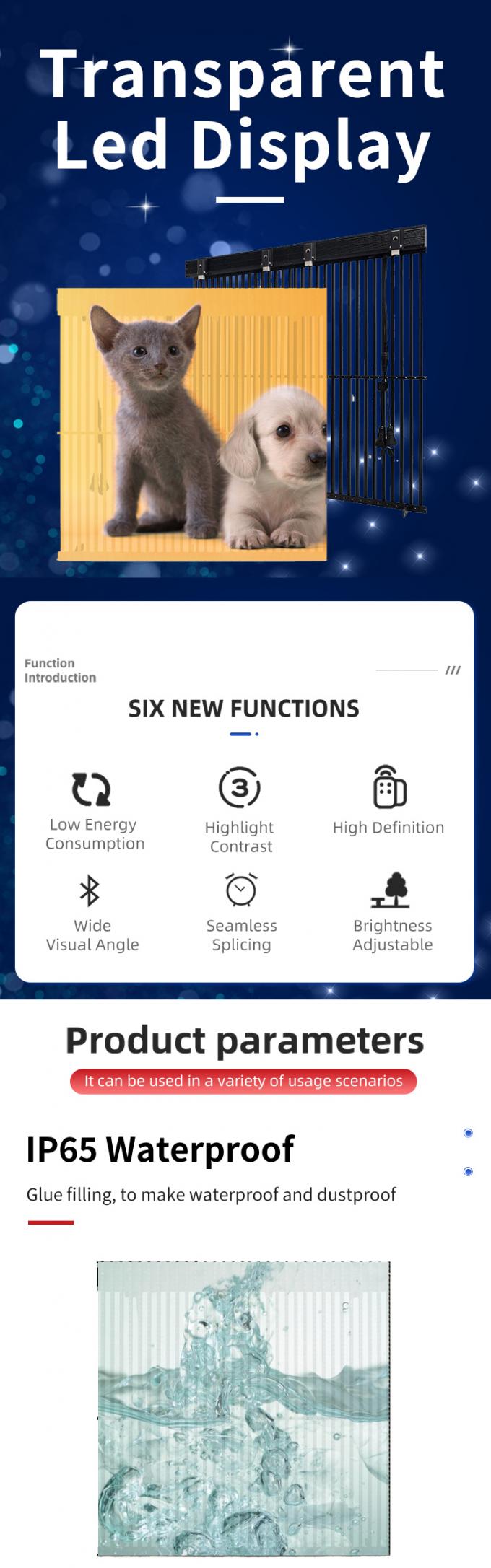 صفحه نمایش LED شفاف، پنجره شیشه ای شفاف، دیوار ویدئویی LED شفاف، پنل انعطاف پذیر، روشنایی بالا، صفحه نمایش LED 0