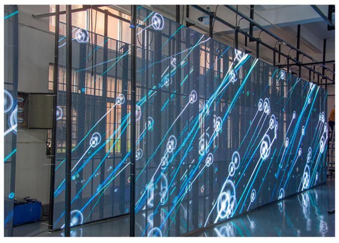 3.91-7.82mm Pixel Pitch شفاف صفحه نمایش LED با شفافیت 75٪ برای فاصله مشاهده 5-100m 4