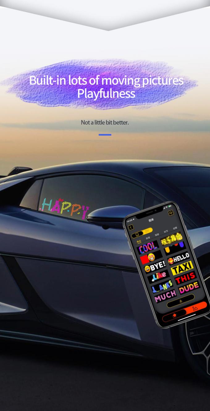 صفحه نمایش سیگنال خودرو 16 * 64 قابل برنامه ریزی USB 5V RGB الگوی انیمیشن متن DIY صفحه چرخش کنترل از راه دور تبلیغات صفحه نمایش LED 2