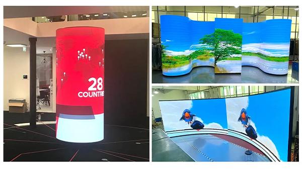 صفحه نمایش تلویزیون LED نرم و قابل تنظیم P3 صفحه نمایش LED انعطاف پذیر داخلی قیمت صفحه نمایش سکسی 1