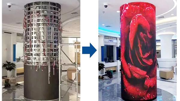 صفحه نمایش تلویزیون LED نرم و قابل تنظیم P3 صفحه نمایش LED انعطاف پذیر داخلی قیمت صفحه نمایش سکسی 3