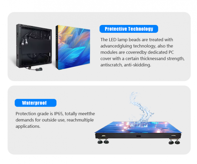 صفحه نمایش 3D سطح سطح رقص صفحه نمایش LED متقابل صفحه P2.6 P2.97 P3.91 صفحه LED 3