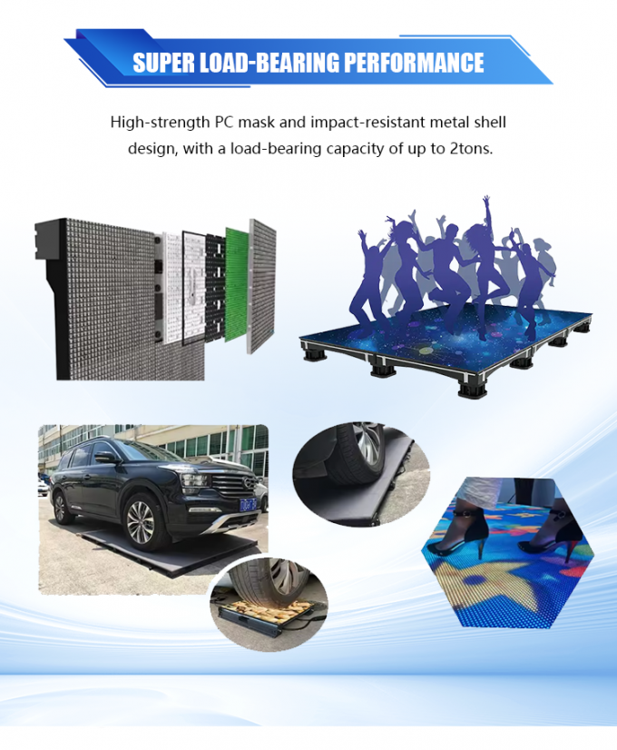 صفحه نمایش 3D سطح سطح رقص صفحه نمایش LED متقابل صفحه P2.6 P2.97 P3.91 صفحه LED 5