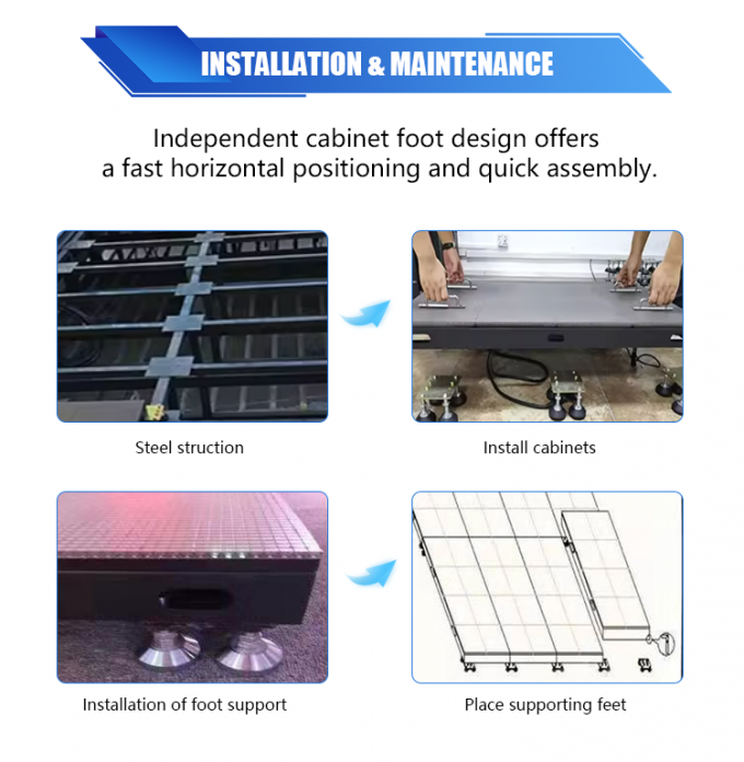 صفحه نمایش 3D سطح سطح رقص صفحه نمایش LED متقابل صفحه P2.6 P2.97 P3.91 صفحه LED 9